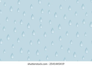 Farbverlauf blau und weiß Wasser Tropfen nahtlose Muster Design auf hellblauem Hintergrund.