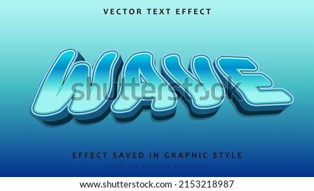 Gradient Blue Word Wave Editable Text Effect Design. Effect Saved In Graphic Style