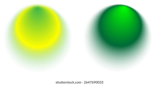 Formas de desenfoque de degradado. Figuras de colores con una suave gradación de brillante a transparente. Conjunto de Elementos de Vector aislados sobre un fondo blanco.
