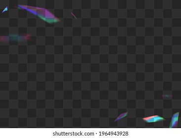 Gradient Blur Vector Transparent Background. Color Foil Dreamy Template. Shiny Lens Paper Brochure. Shine Flying Glints Poster.