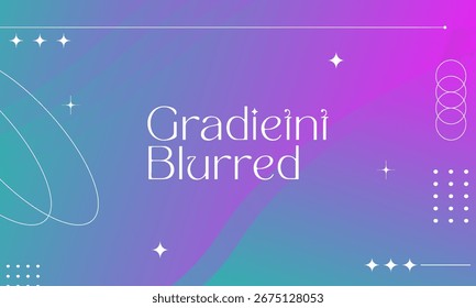 Gradient Blurred Background with Purple to Blue Color Transition, Abstract Decorative Elements, and Modern Typography – Soft Focus Pastel Design for Branding, UI Mockup, Presentation