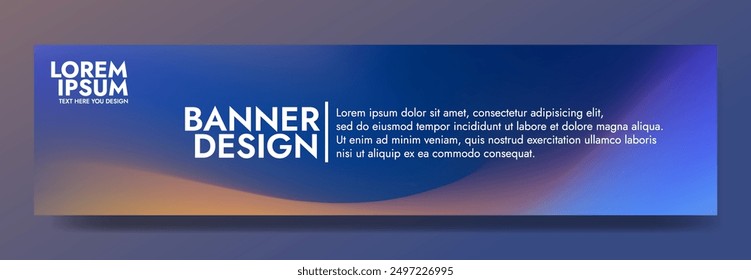 Gradient blurred banner in shades of blue and orange. Ideal for web banners, social media posts, or any design project that requires a calming backdrop