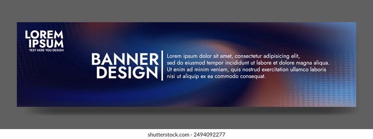 Gradient blurred banner in shades of dark blue. Ideal for web banners, social media posts, or any design project that requires a calming backdrop