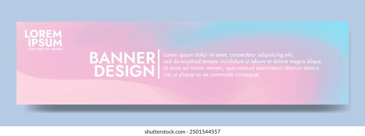 Gradient blurred banner in shades of pink blue. Ideal for web banners, social media posts, or any design project that requires a calming backdrop