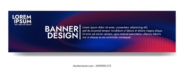Gradient blurred banner in shades of red blue color. Ideal for web banners, social media posts, or any design project that requires a calming backdrop