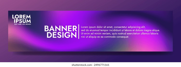 Gradient blurred banner in shades of violet blue. Ideal for web banners, social media posts, or any design project that requires a calming backdrop