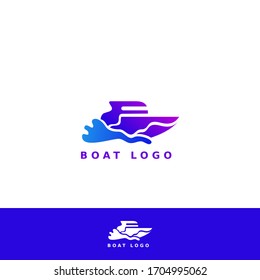 Gradient boat logo vector 8llustration. Icon design