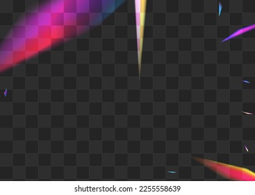 Gradient Bokeh Vector Transparent Background. Glow Lens Laser Poster. Color Blur Effect Design. Shiny Christmas Cristal Template.