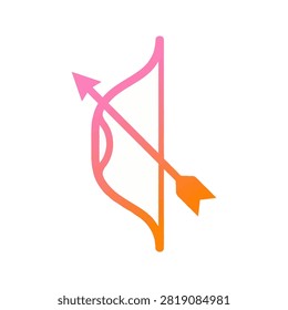 Gradient bow and arrow symbol helps visualize goals and achievements.