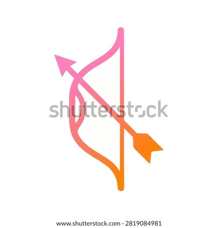 Gradient bow and arrow symbol helps visualize goals and achievements.
