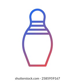 Gradient Bowling Pin Icon Graphic Illustration