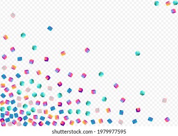 Gradient Box Vector Transparent Background. Holographic 3d Rhombus Brochure. Abstract Polygon Image. Rainbow Brick Business Presentation.