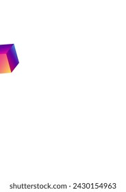 Gradient Box Vector White Background. Holographic Business Confetti Image. Style Rhombus Template. Iridescent Brick Geometric Presentation.