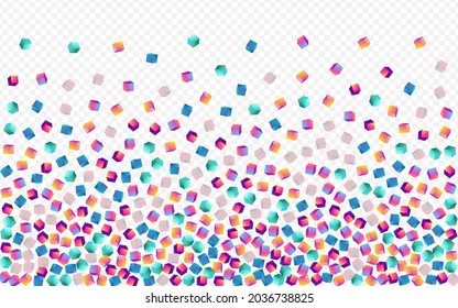Gradient Brick Vector Transparent Background. Rainbow Geometric Box Template. Shiny Polygon Presentation. Holographic Element Business Image.