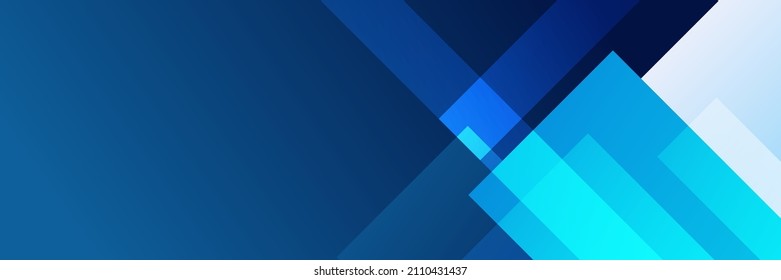 Gradient Bright Blue Abstrakte Memphis Geometrischer breiter Bannerdesign-Hintergrund