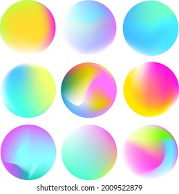 Gradient bright color rounded on white background