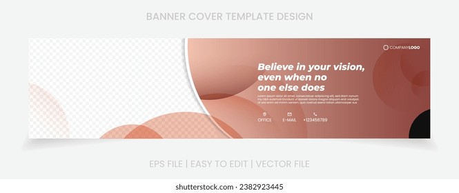 gradient brown color abstract background social media banner cover template design