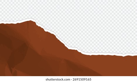 gradient brown color seamless torn paper edges, vector illustration background	