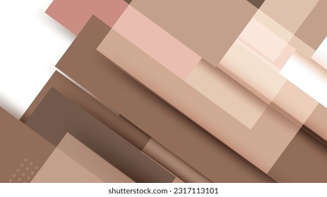 Gradient brown geometric pattern background vector. Contained squares object