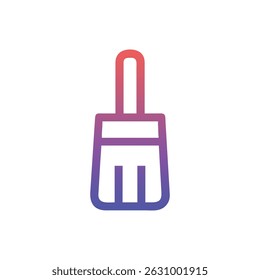 A gradient brush icon with sleek lines on a White Background. Ideal for design projects needing minimalist, colorful visuals.