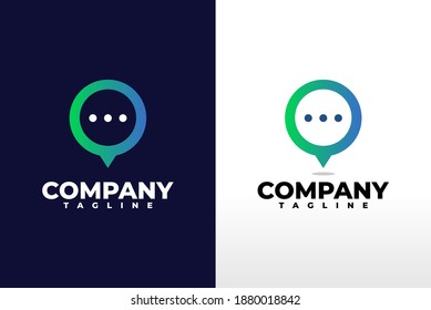 ilustración de texto de burbuja de degradado buena para chatear aplicaciones icono de logotipo