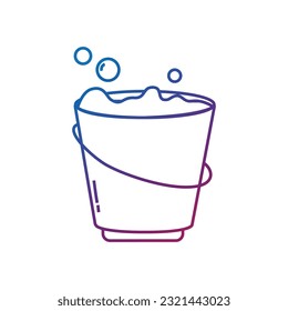 cubo degradado con espuma y burbujas. Concepto de limpieza. Ilustración del vector