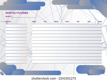 Gradient budget planner template in vector