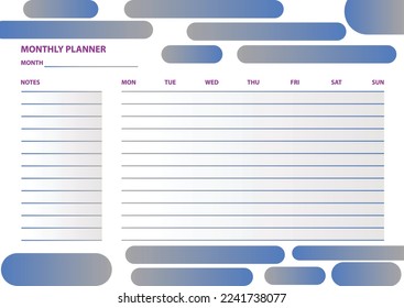 Gradient budget planner template in vector