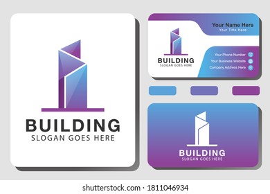 Farbverlauf-Architektur-Logo, Wohnung, Immobilien, Bau, Immobilien mit Identitätsdesign