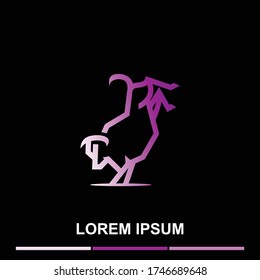 gradient bull polygon logo, modern icon vector design