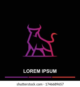 gradient bull polygon logo, modern icon vector design