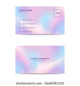 Gradient Business Card with Soft Pastel Abstract Background