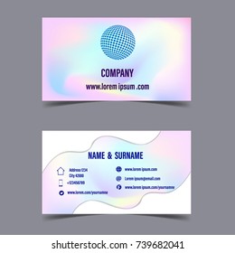 Gradient business card. Vector illustration,