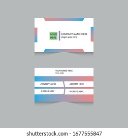 Gradient Business card in White Background uses for Corporately or Personal .