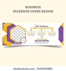 Gradient business facebook cover design template