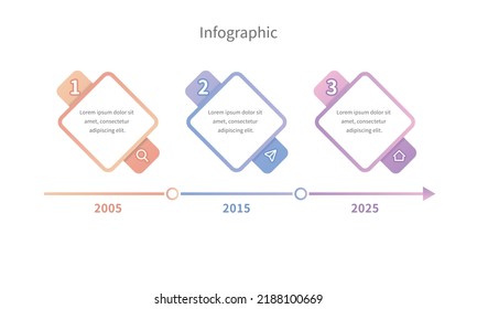 Eine Farbverlauf-Business-Infografik kann auch als chronologische Zeitachse verwendet werden