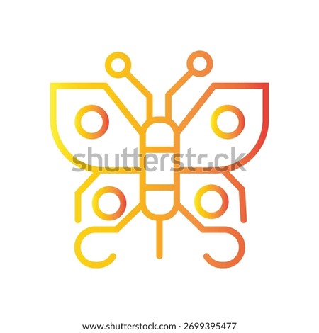 A gradient butterfly icon with a circuit board design, representing technology, innovation, and digital transformation.