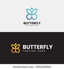 Gradient Butterfly logo and icon