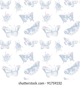 Gradient butterfly seamless pattern