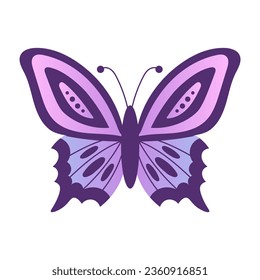 Gradient butterfly vector illustration in doodle style. Cute neon insect for t shirt print, decoration, greeting card, poster, self care and love concept design