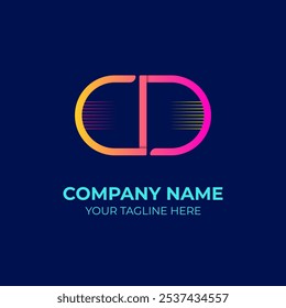 gradient c and d logo design