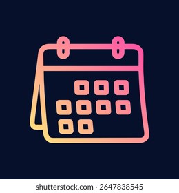 Gradient Calendar Icon Organized Schedule. Icon symbol illustration
