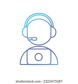 Icono del centro de llamadas de degradado. Ilustración de esquema del icono del vector del centro de llamada para web