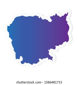 gradient Cambodia map- vector illustration