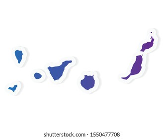 gradient Canary Islands map- vector illustration