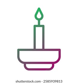 Gradient Candle with Holder Illustration Icon