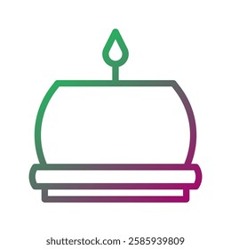 Gradient Candle Icon for Celebration and Peace