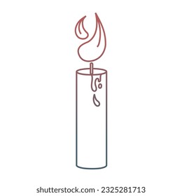 Gradient candle icon over white background, line style, vector illustration