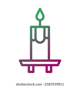 Gradient Candle Icon for Peace and Relaxation