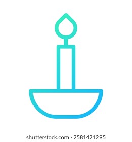 Gradient Candle Icon for Spiritual Decoration